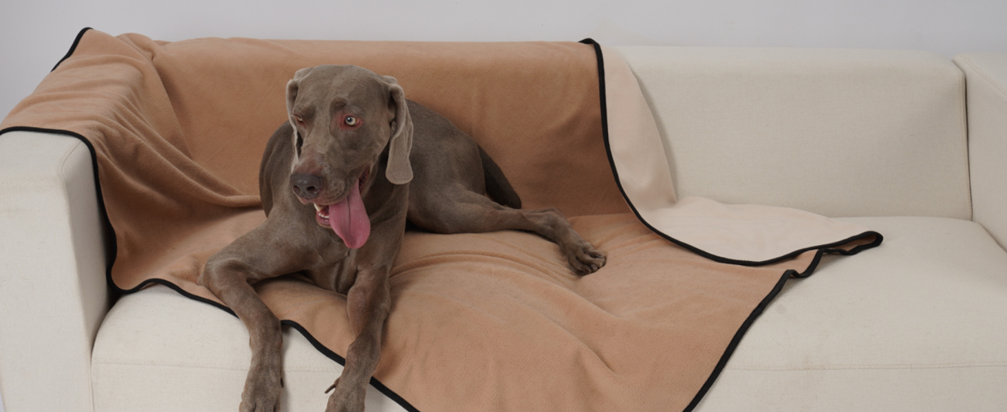 Водонепроникний плед для собак PETTOM 152x127 см, м'який плед для великих і маленьких собак, захисний плед для дивану, ліжка, автокрісла, меблів - 30°C, великий, синій