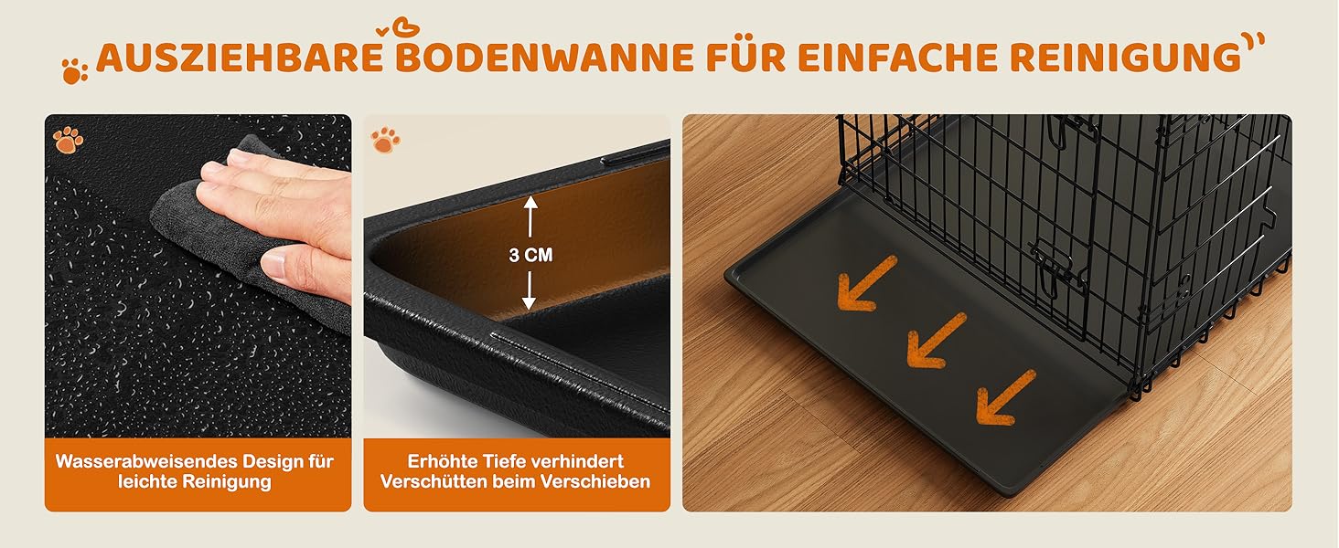 Клітка для собак Yaheetech 122x71x78 см, розкладна з перегородкою, 2 двері, чорна, для дому та транспортування