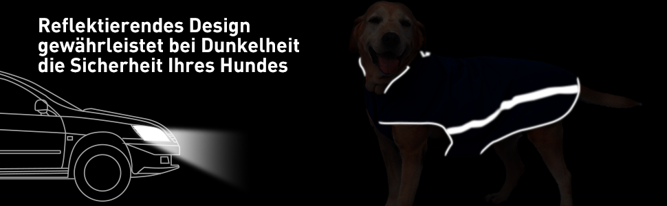Водонепроникний собачий дощовик/куртка з отвором для коміра, на липучках, з флісовою підкладкою, зі світловідбиваючими елементами, зимовий, для великих та середніх собак, 4XL (4XL (1-пак), Синій)