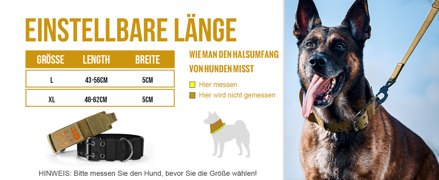 Нашийник для собак OneTigris 5 см з ручкою та патчем, чорний, розмір L