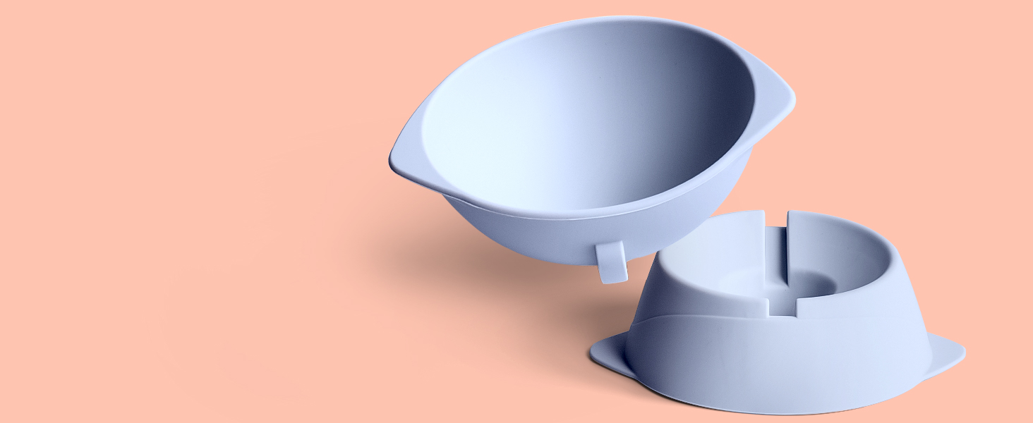 Підвищений годівниця для котів ne&no® Silikon з регульованим нахилом, сірий колір каменю | годівниця для котів | миска для котів