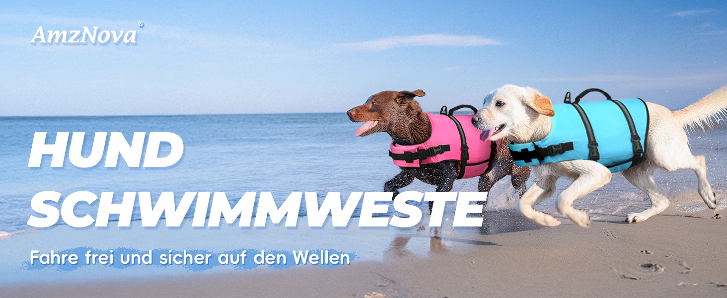 Жилет рятувальний для собак AMZNOVA Rip Stop, рожевий, XL (79-97 см)