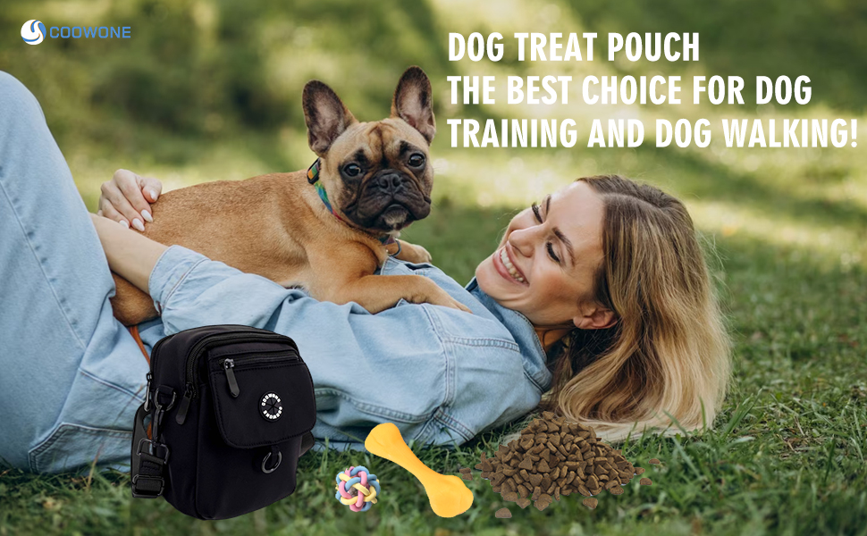 Сумка для собак COOWONE Leckerli-Tasche: водонепроникна, з тримачем для відходів, декілька кишень, для дресирування, прогулянок (світло-зелена)