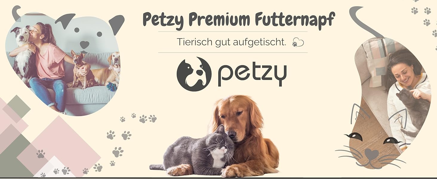 Преміум годівниця для собак та котів Petzy Ceramic, 350 мл | Регульована висота, антиковзаюча підставка, ідеальна для маленьких тварин