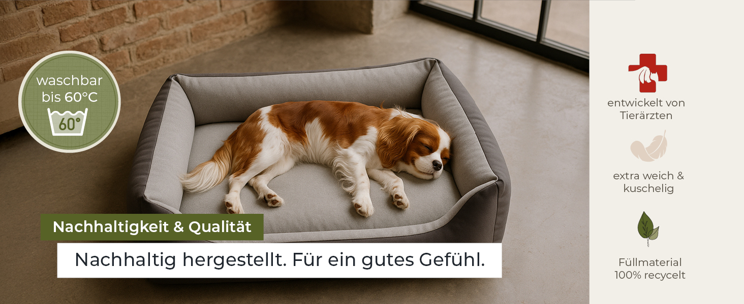 Ліжко для собак Doctor Bark Kleine Hunde - Корзина для собак, м'яка та пухнаста - Миється, зносостійка, затишна - Зроблено в Німеччині GreenLabel (S - 74x55 см, світло-сірий)