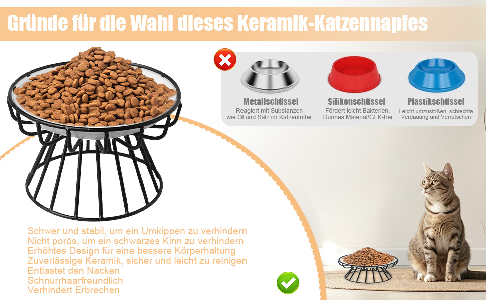 Підвищені годівниці для котів (2 шт.) - металеві миски з підставкою, 15 см, для кошенят та дорослих котів
