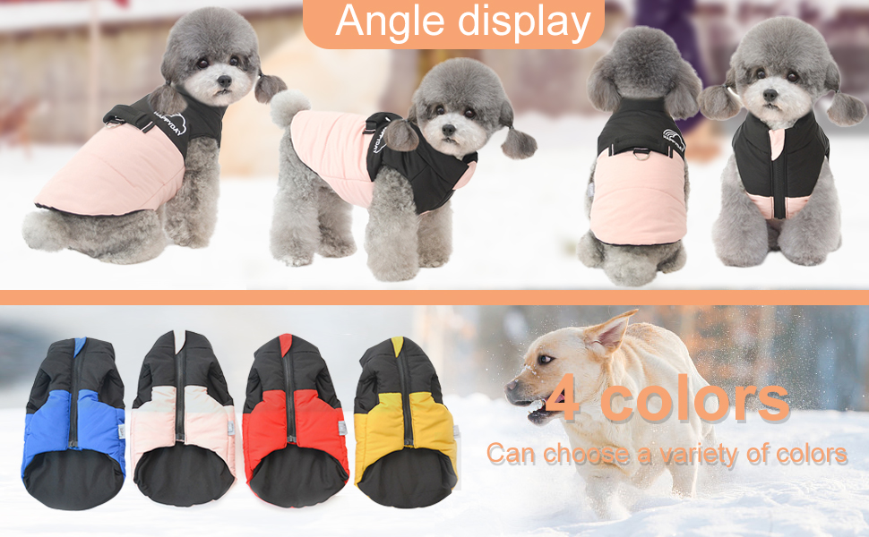 PETCUTE Зимовий теплий водонепроникний одяг для собак, куртка для малих, середніх та великих собак, з отвором для повідка, ідеально підходить для зими, осені та весни, M, червоний