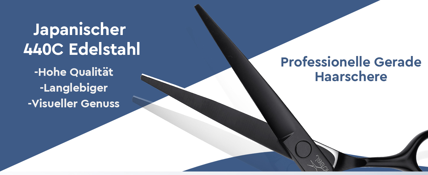 Набір професійних перукарських ножиць JASON - 6.5' (16.5 см), перукарські ножиці для перукарів та початківців, блакитно-чорний