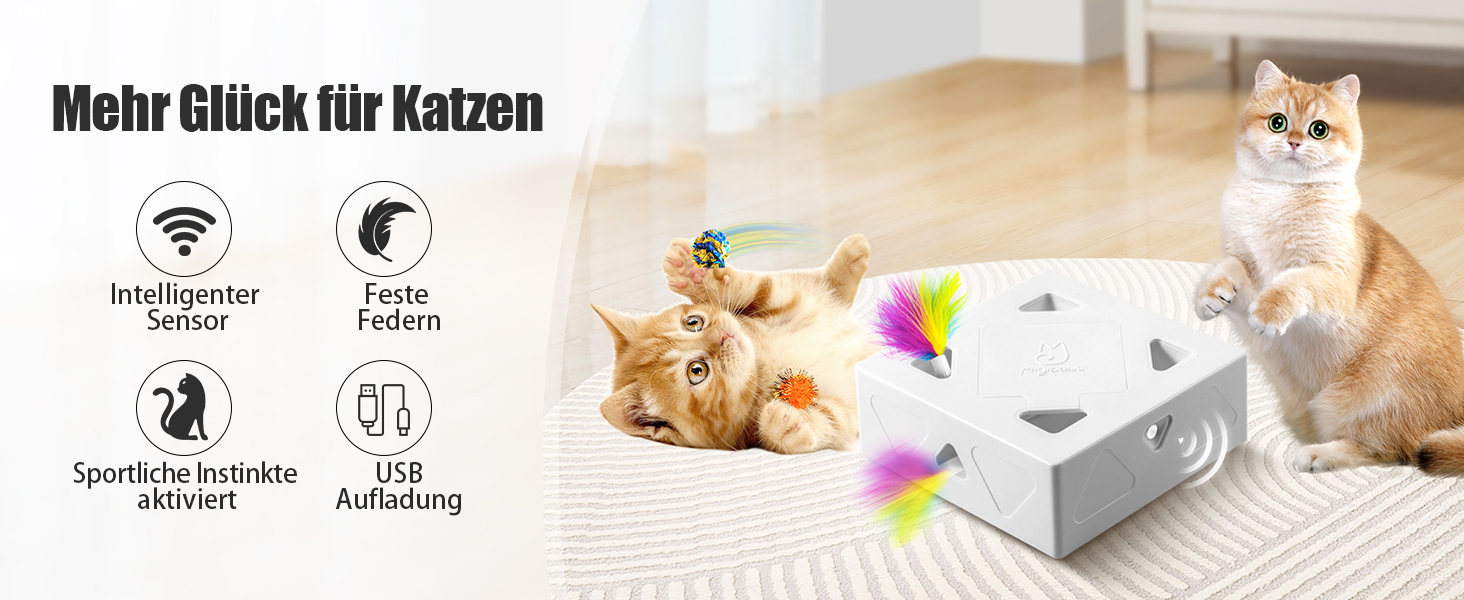 Інтерактивна іграшка для котів MigiBox: електрична мишка з 7 отворами, 4 шт. аксесуарів, для розваги, з підзарядкою, паперова