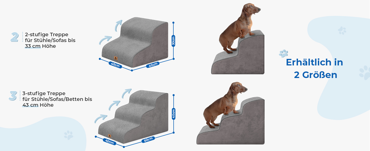 Сходинки для собак та котів, 3 сходинки, 40 см, сірі. Зручні для літніх тварин, миються, не слизькі. Для дому, до ліжка, дивану.