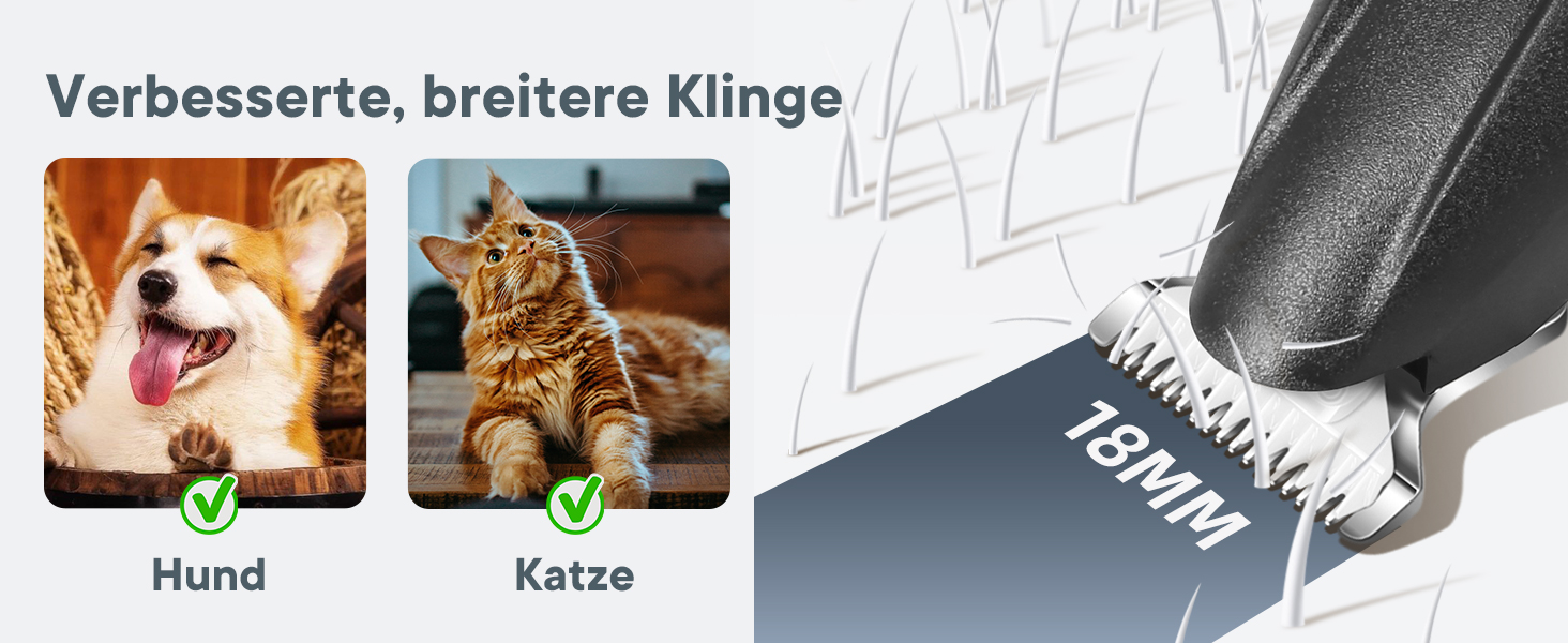 Триммер для собак та котів Pfotentrimmer з LED-підсвічуванням, 18 мм, тихий (35 дБ), водонепроникний, акумуляторний, для догляду за лапами, вухами, обличчям та хвостом (чорний)