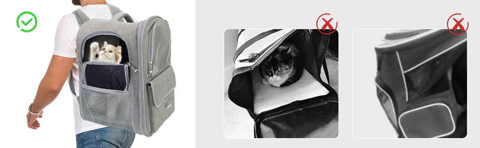 Рюкзак-переноска для котів та собак, дихаючий, сірий | Qlfyuu