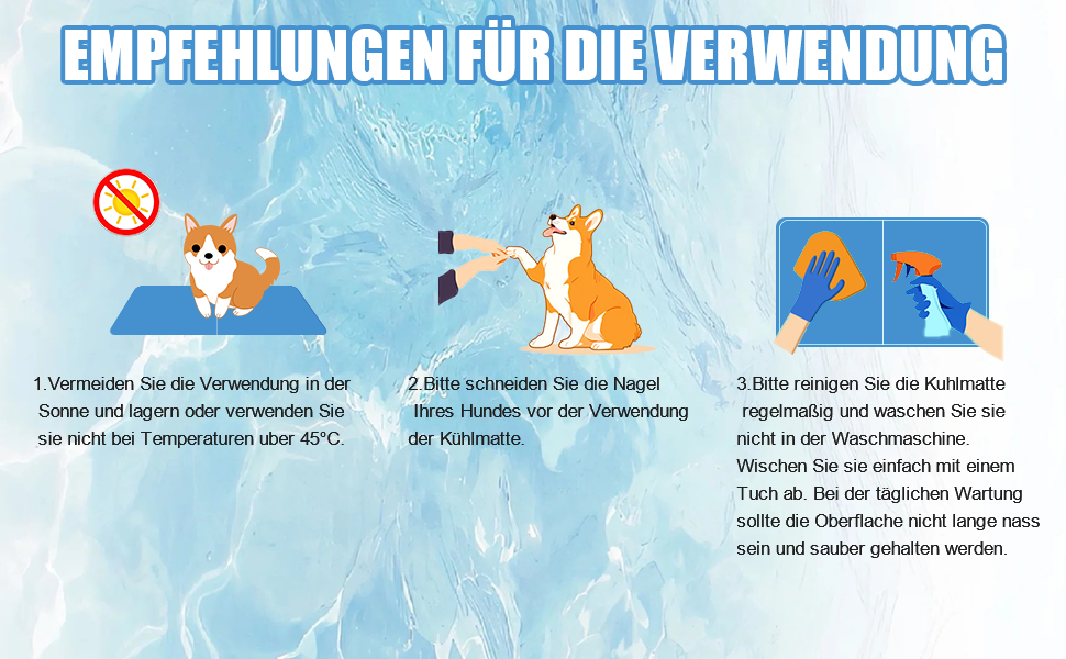 Килимок охолоджуючий для собак, 65 x 50 см, самоохолоджуючий, блакитний. Безпечний гель, легко миється, освіжає у спеку.