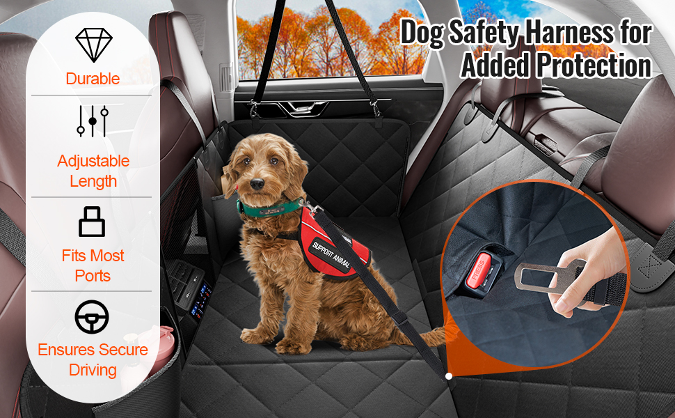 Автоматична ковдра для собак VEVOR, захист сидіння авто, 134,5 x 63 см, до 168 кг, з сіткою та сумкою для зберігання, підходить для авто, SUV, LKW