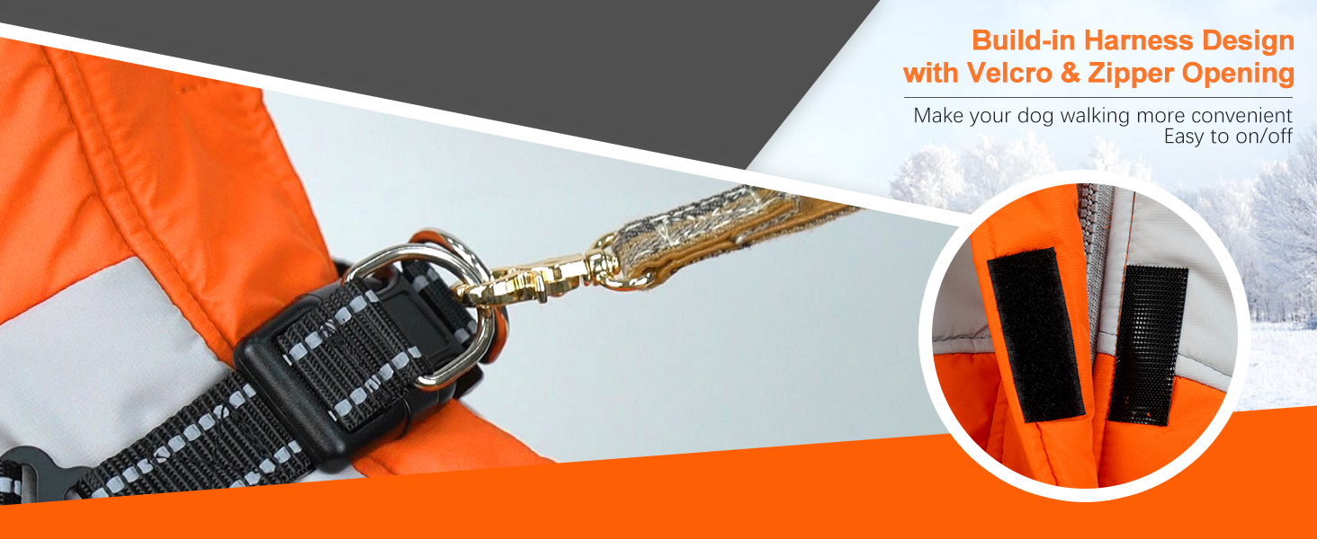 Теплий зимовий куртка для великих собак, флісова підкладка, водонепроникний та вітронепроникний, з блискавкою (Оранжевий, XL)