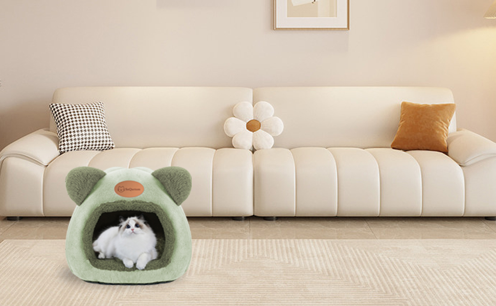 Кішка Будинок-Ліжко для котів, зручне, м'яке, миється, тепле, зелене