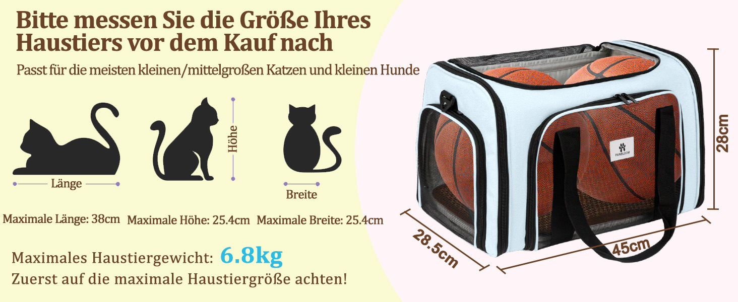 Транспортна сумка для котів та маленьких собак – складана, добре провітрювана переноска. Сумка для тварин з водонепроникною підкладкою для безпечного транспортування до ветеринара, у подорожах та в авто (Блакитна)