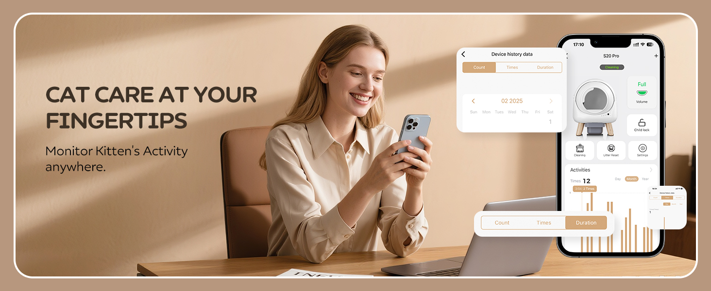 Автоматичний лоток для котів з 4 датчиками, керуванням через APP, для кількох котів, білий, Smart-лоток white-A1