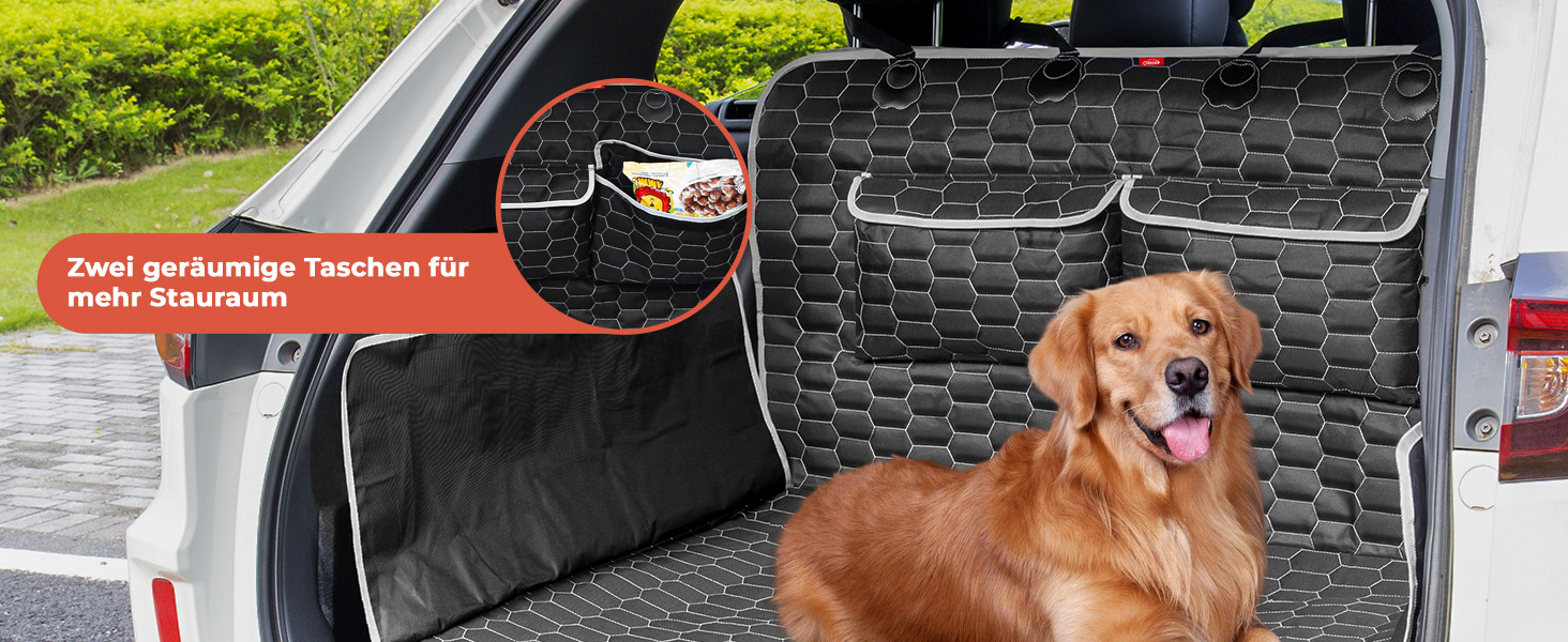 Захист для багажника автомобіля Oasser для собак, 185x103x34 см, універсальний, 600D, з боковим та захистом для краю вантажного отвору, водонепроникний, стійкий до подряпин, неслизький