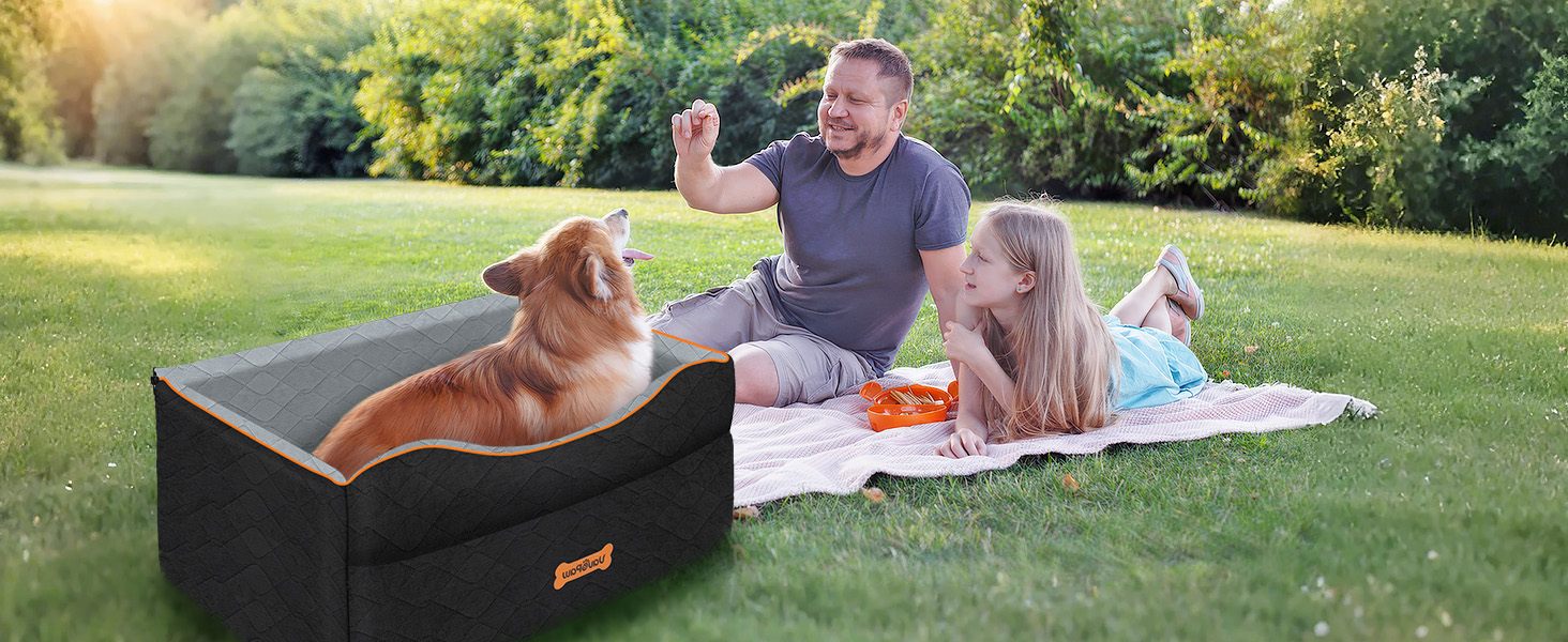 Автокрісло для собак VavoPaw: комфортне та безпечне автокрісло для середніх та маленьких собак (до 23 кг), чорний/сірий, розмір M