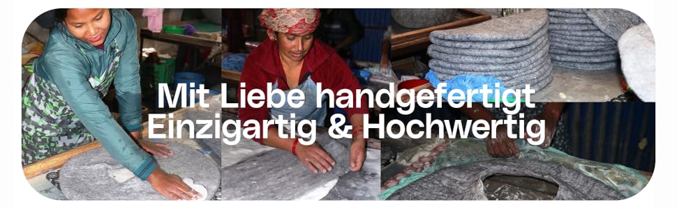 Преміум котяча лежанка Fellefant з вовни, ручна робота – м'який фетровий будиночок для котів, 100% натуральна вовна