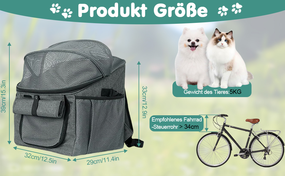 Фahrradtasche GAESHOW для тварин: знімний велосипедний кошик для собак, котів, з м'яким знімним сидінням, для кемпінгу та відпочинку на природі
