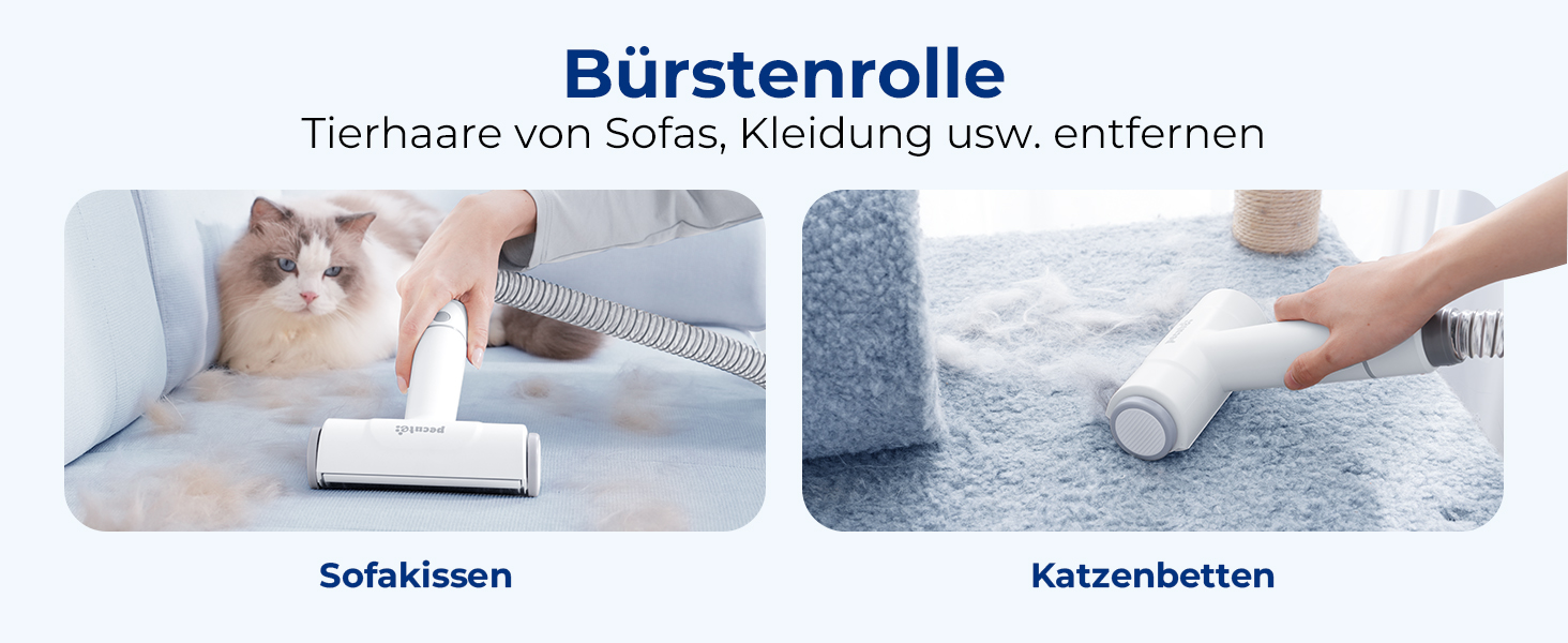 Пилсос для собак та котів Pecute 12000Pa з набором для грумінгу, 1.5л, машинка для стрижки