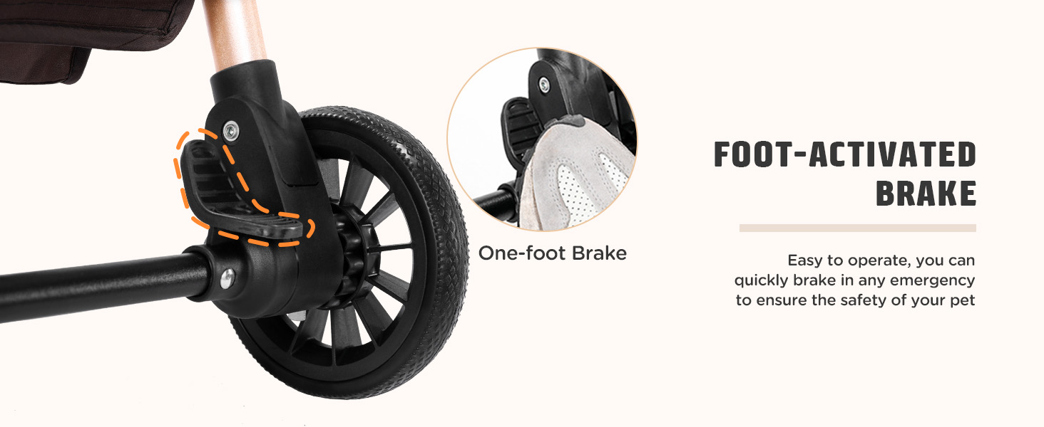 Візок для котів та собак Gimars 20кг, 4-в-1, складання, поворот 360°, гумові колеса, гальмо, захист від дощу, регульована ручка, хакі