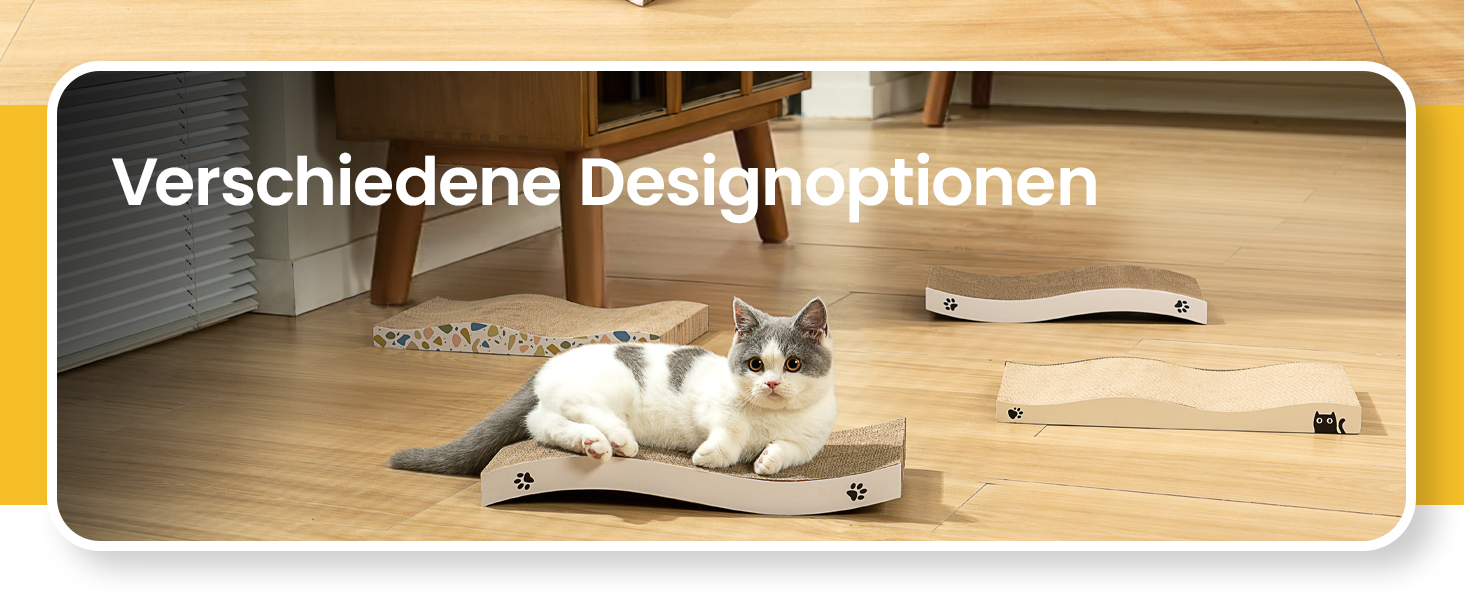 Котячий когтетоп з коробкою та 4 змінними шарами когтеточки - великі меблі для котів з міцного гофрокартону, двосторонні когтеточки з наклейками DIY - лежанка для котів у квартирі, захист меблів, великий розмір