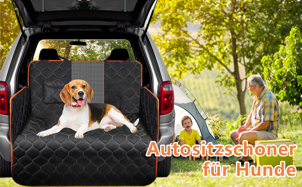 Захист для заднього сидіння авто для собак - водовідштовхуючий, антикіготок, універсальний, з боковими захистами та віконцем - чорний