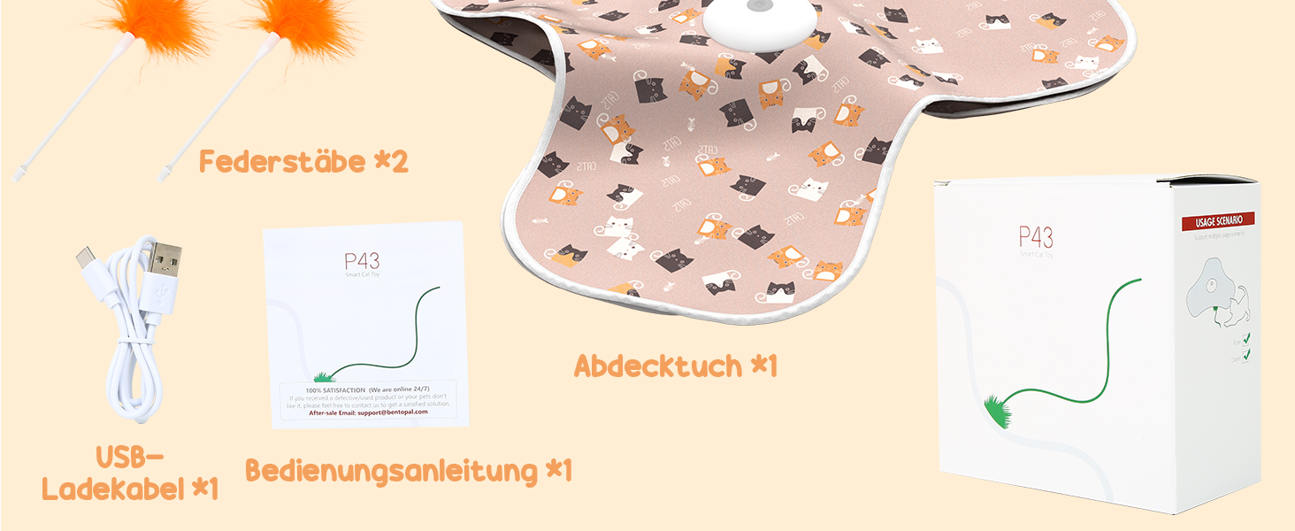 Інтерактивна іграшка для котів FLERDMAU з 3 режимами, з пір'ям та мишкою, електрична, для кількох котів, рожева