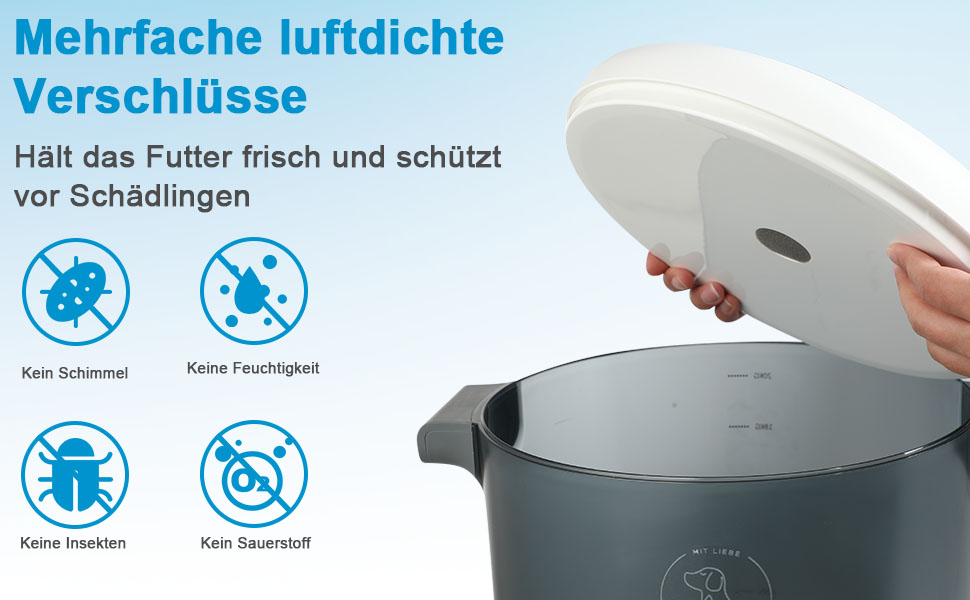 Контейнер для корму EFIL Vakuum - вакуумний контейнер для кормів для собак, котів та птахів, BPA-free, 24L