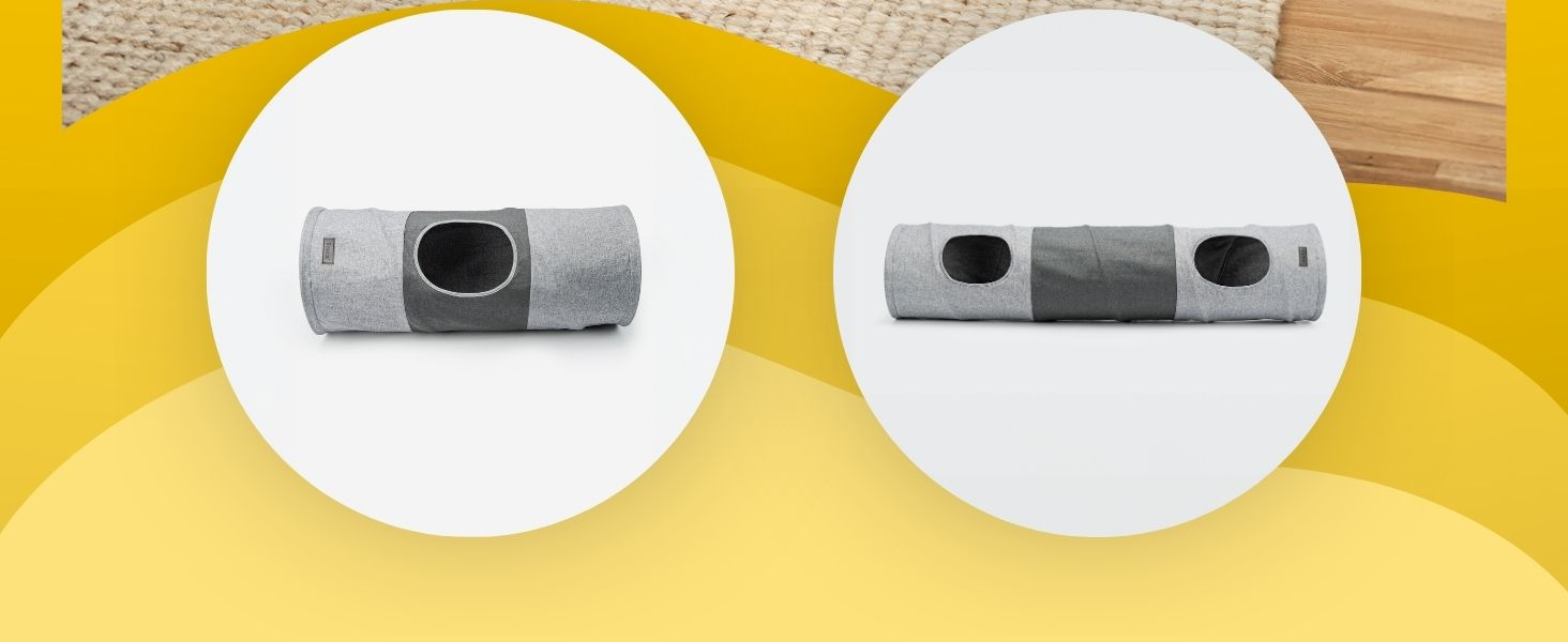 Туннель для котів Lionto з іграшковою кулькою, 30x70 см, розкладний, з матеріалу, що легко чиститься, для котів, міцні іграшки для котів, діаметр 30 см