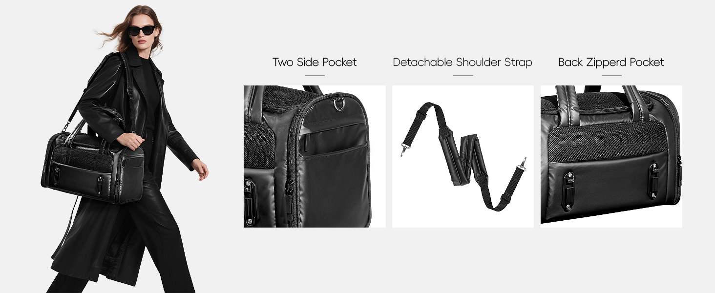 Транспортна переноска для кота/собаки 4 Pet, чорна, з сіткою та захистом, для подорожей літаком та авто