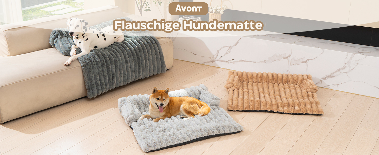 М'яке ліжко для собак Avont з плюшевим покриттям, підходить для собак та котів, знімний та пральний чохол, антиковзаюче дно (Світло-сірий, 105 x 18 x 95 см)