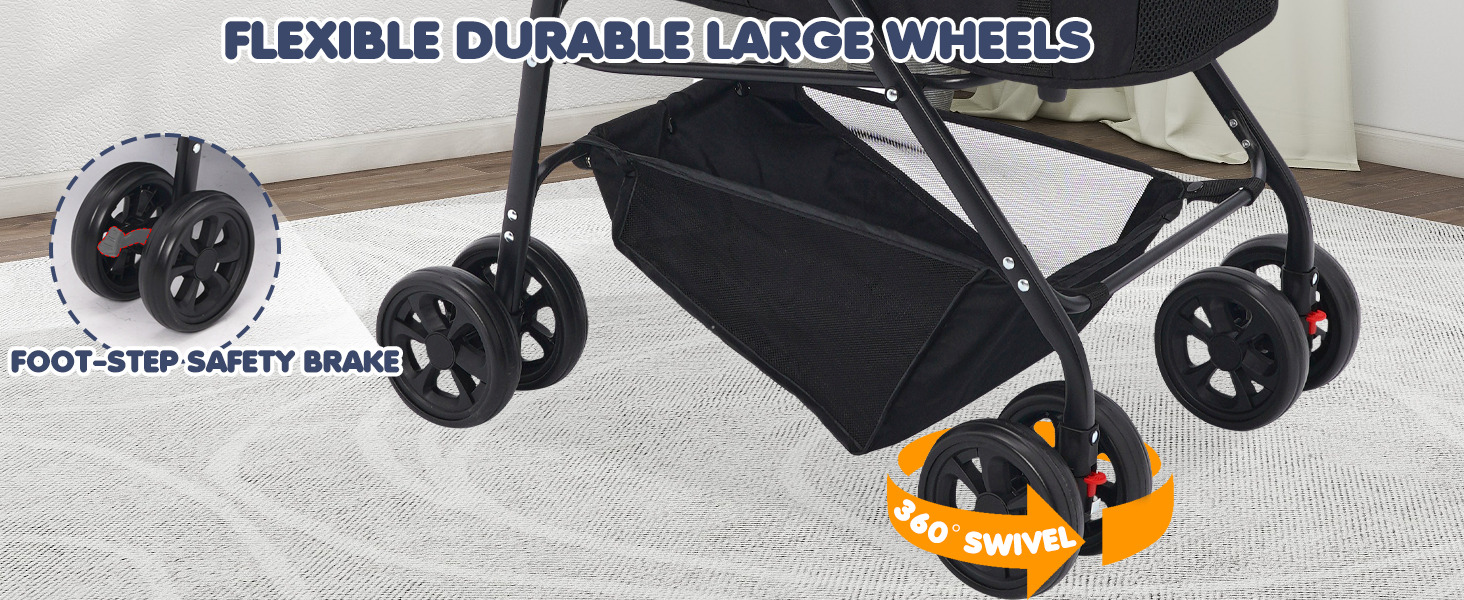 Візок для собак Siairo 3-в-1, чорний: візок, переноска, автокрісло, до 20 кг