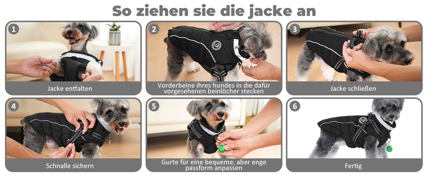 Зимовий одяг для собак: теплий водонепроникний одяг з коміром LED та світловідбиваючими смугами, 5XL, чорний