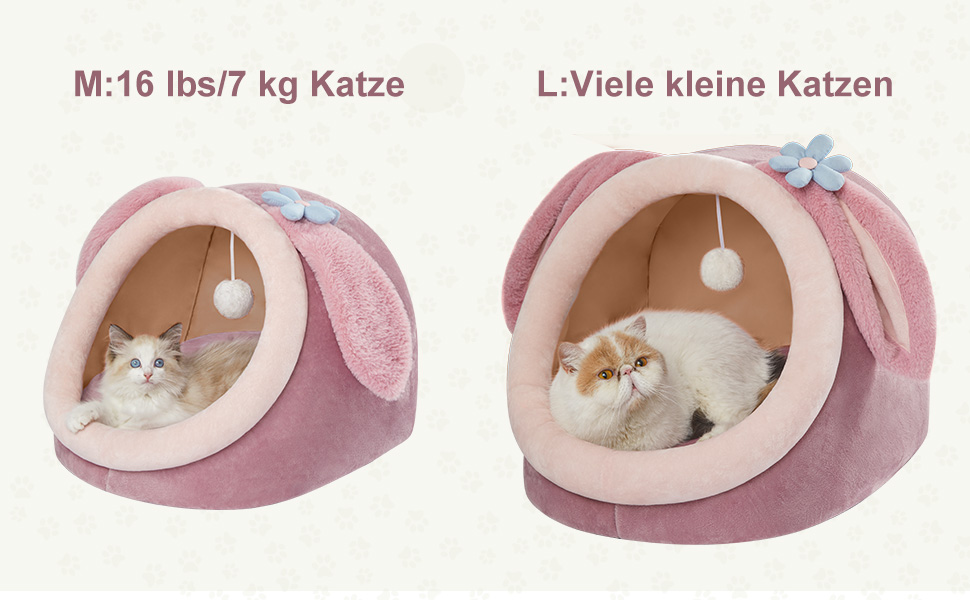 Будиночок для котів Jiupety, котяча лежанка M (38x37x32 см), кошик з нековзким дном і знімною подушкою, синій