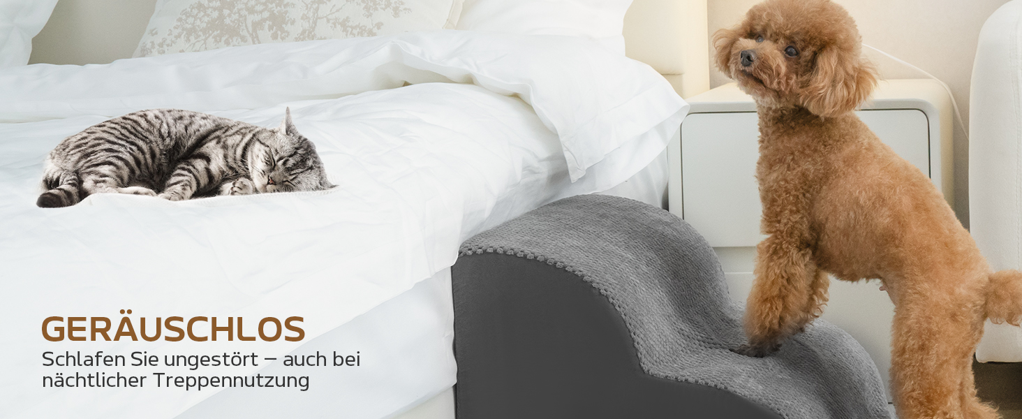 Сходинки для собак Mora Pets: 2 шт., 30 см, сірий, для маленьких собак та котів, з антиковзким покриттям