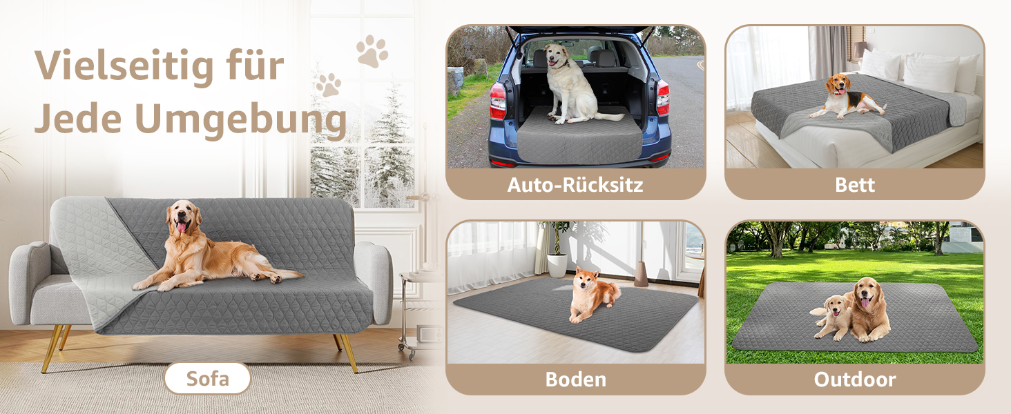 Водонепроникний килимок для собак PICK FOR LIFE: м'який, двосторонній, 137x208 см