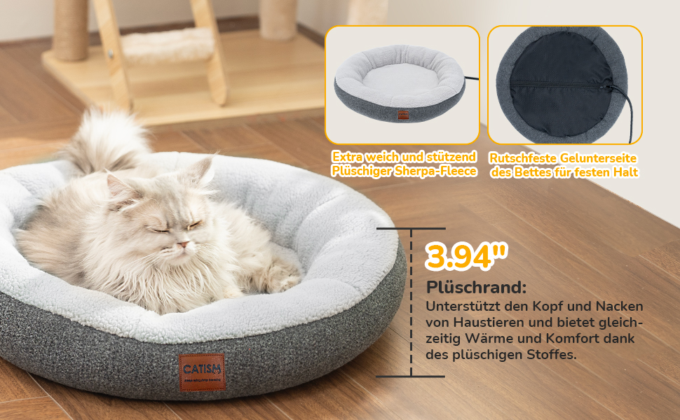 CATISM Гамак для котів, обертається на 360°, лежанка, гамак-ліжко, кошик для сну, сірий, до 20 кг