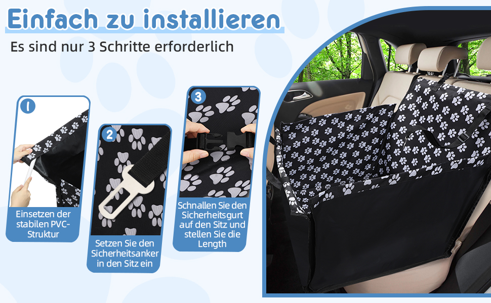 Захист для автосидіння для собак Wimypet, водовідштовхувальний, з ременем безпеки, 57x57x33 см