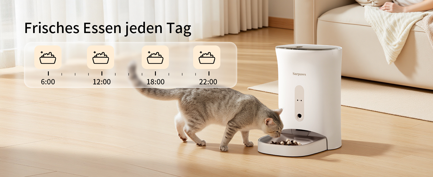 Автоматичний годівниця для котів SAWPAWS з камерою, 4.3L, WiFi, нічне бачення