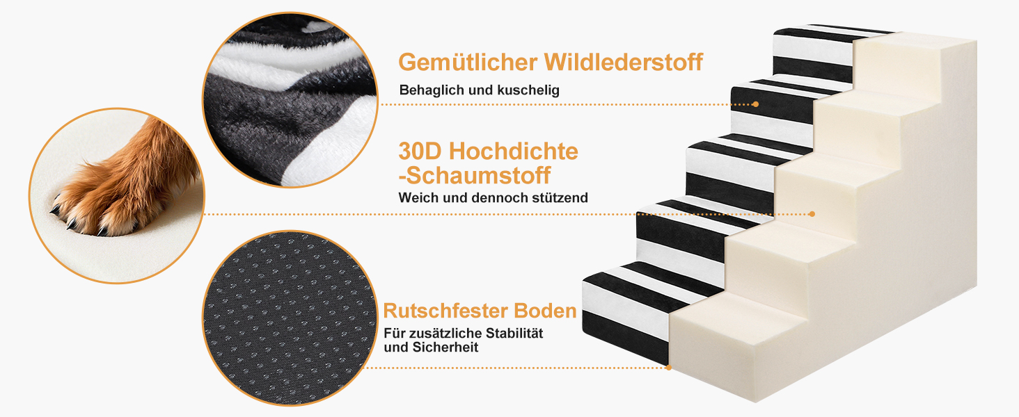 Сходинка для тварин PawK знімний чохол, 3 сходинки, щільний пінопласт, для собак та котів, 45 x 45 x 34 см