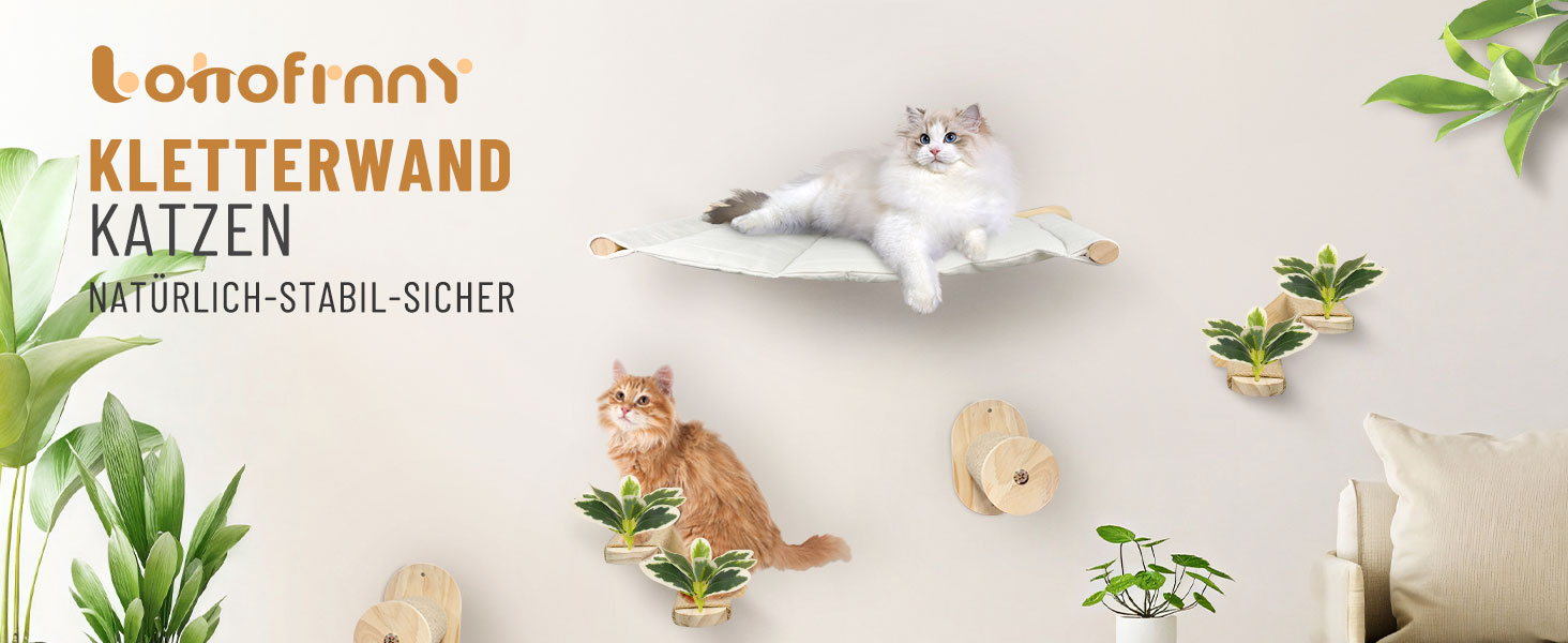 Настінна комплексна система для котів Lohofrnny: драбини, гамаки, когтеточки з натурального дерева, DIY
