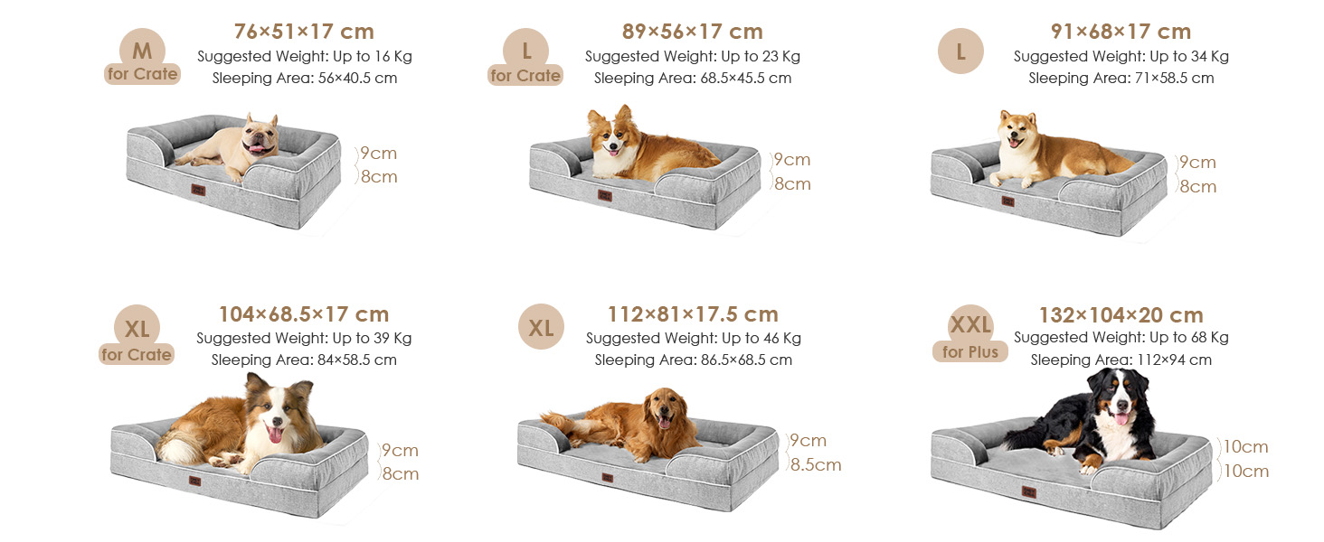 Ортопедичне ліжко для собак великих порід EHEYCIGA, 112x81 см, кошик для собак XL з Memory Foam, водовідштовхувальне, неслизьке, з високим бортиком, сірого кольору (112 x 81 x 18 см)