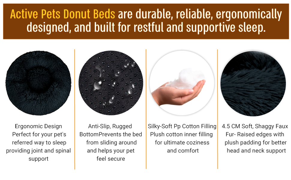 Зручне заспокійливе ліжко для собак середнього розміру, миється, Anti-Angst, ліжко-пончик, розкішне, тепле, м'яке, покращений сон, дивовижне ліжко для котів, затишне, з неслизьким дном