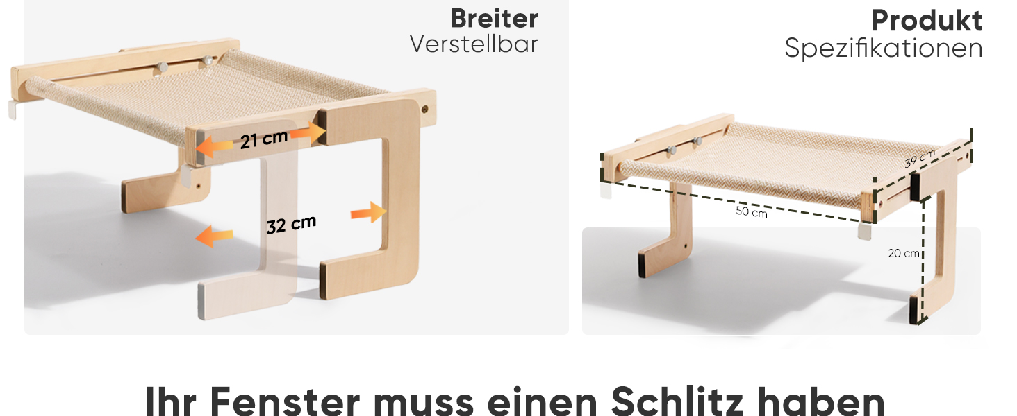 Підвісна лежанка для котів FUKUMARU, лежанка на підвіконник та підлогу, для великих котів, міцна конструкція з дерева та металу, трансформована лежанка, легка у збиранні, бежева