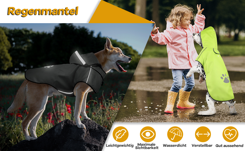 Дощовик для собак, розмір S, зелений, водонепроникний, з капюшоном, відбиваючий, Ultraleicht DQGHQME