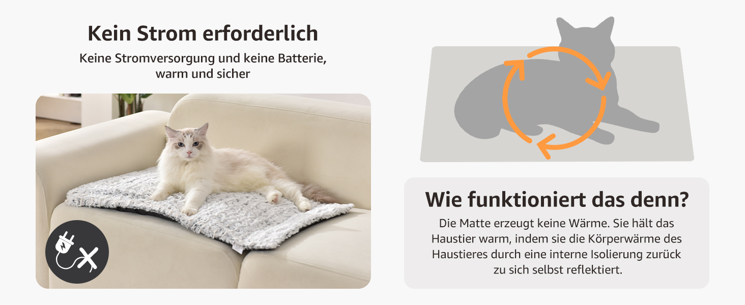 Самогріюча ковдра для котів, килим-грілка для тварин, 60x45 см, білий